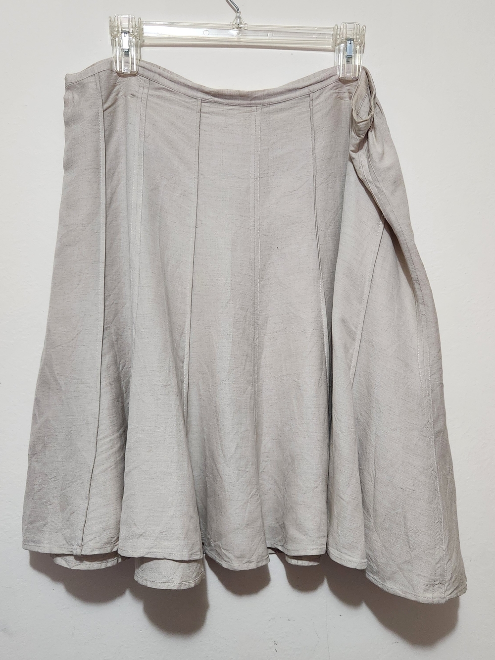 Lane Bryant Cottagecore Coastal Grandmother Lagenlook Minimalist Flowy Raw Skirt